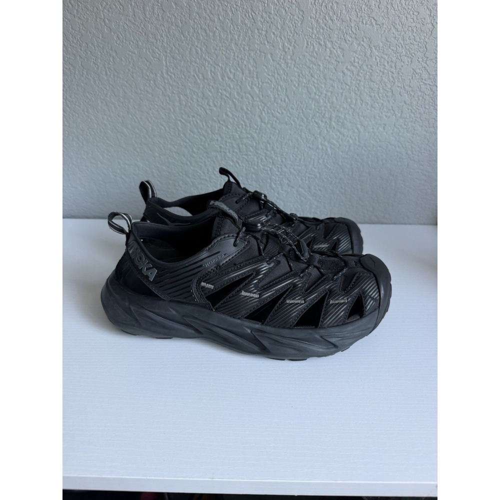 Hoka One One Hopara hiking sandals in Black/Black. Women's US size 8.5.